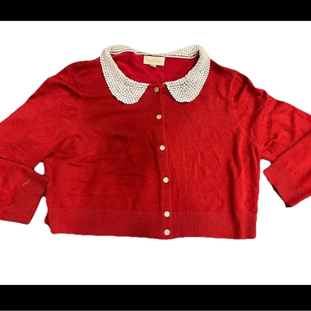 Modcloth Burgundy Knit Cardigan XL